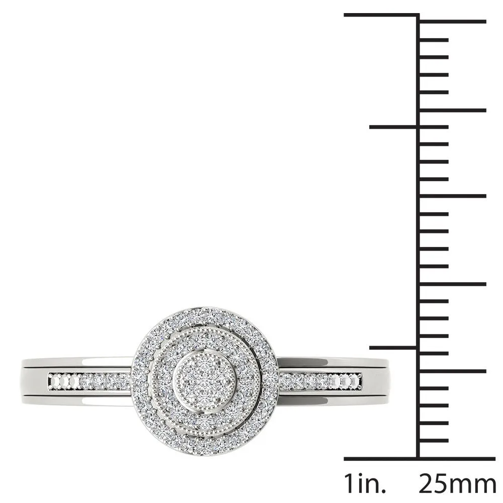De Couer 10k White Gold 1/6ct TDW Diamond Halo Engagement Ring sold by Zulily product image thumbnail 4