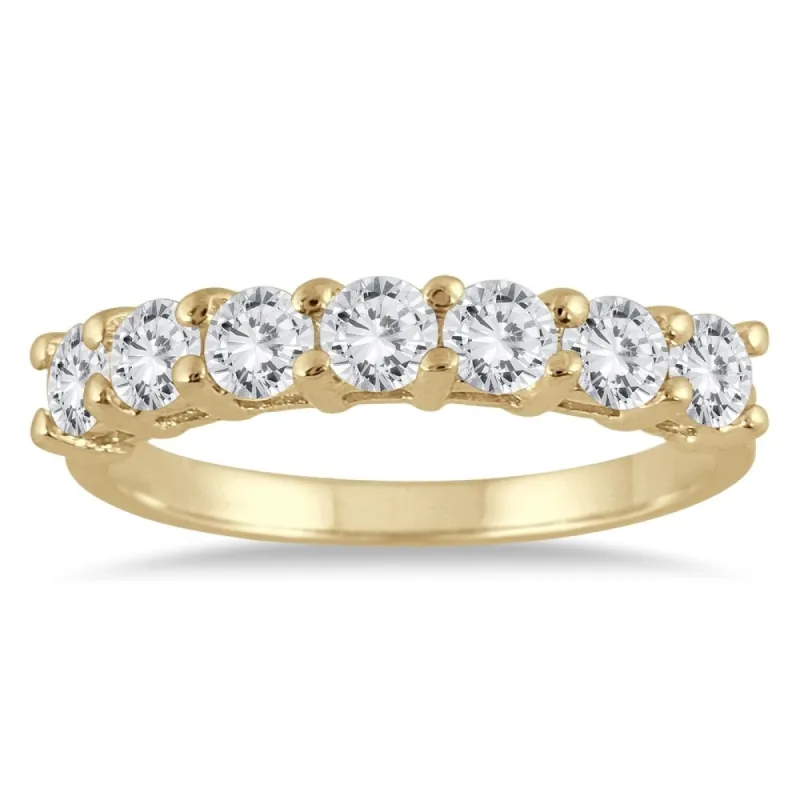 1 Carat TW Seven Stone Diamond Wedding Band in 14K Yellow Gold sold by Zulily