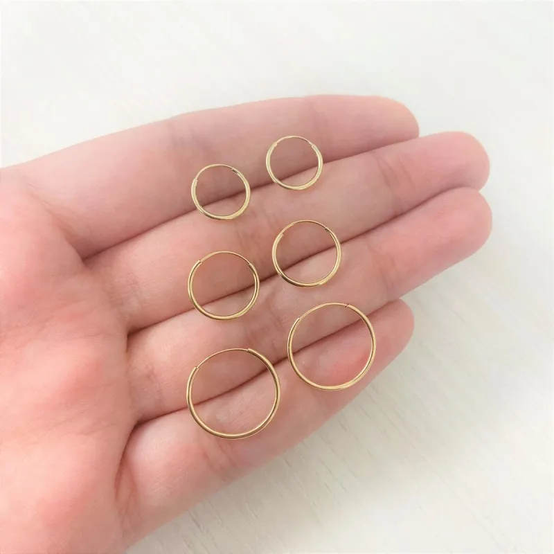 Joelle 14K Yellow Gold Endless Hoops Earrings sold by Zulily