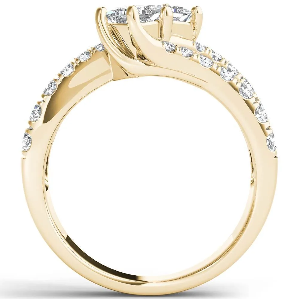 De Couer 14k Yellow Gold 1 1/2ct TDW Two-Stone Diamond Engagement Ring sold by Zulily product image thumbnail 3