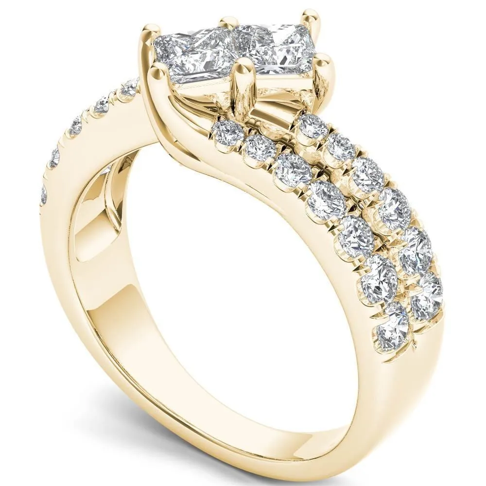 De Couer 14k Yellow Gold 1 1/2ct TDW Two-Stone Diamond Engagement Ring sold by Zulily product image thumbnail 2