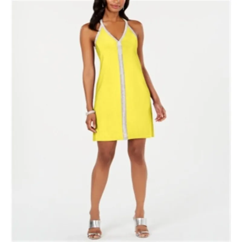 MSK Women's Embellished a Line Dress Yellow Size Small made by MSK