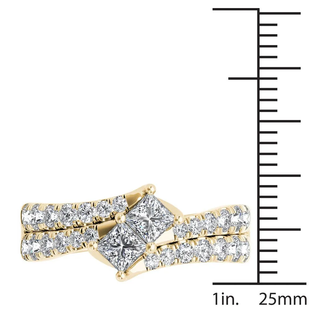 De Couer 14k Yellow Gold 1 1/2ct TDW Two-Stone Diamond Engagement Ring sold by Zulily product image thumbnail 4