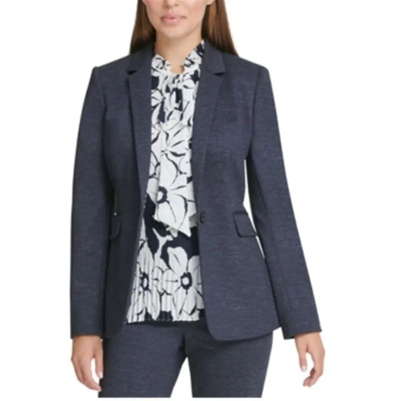 DKNY Women's Single Button Blazer Blue Size 10 Petite sold by Zulily