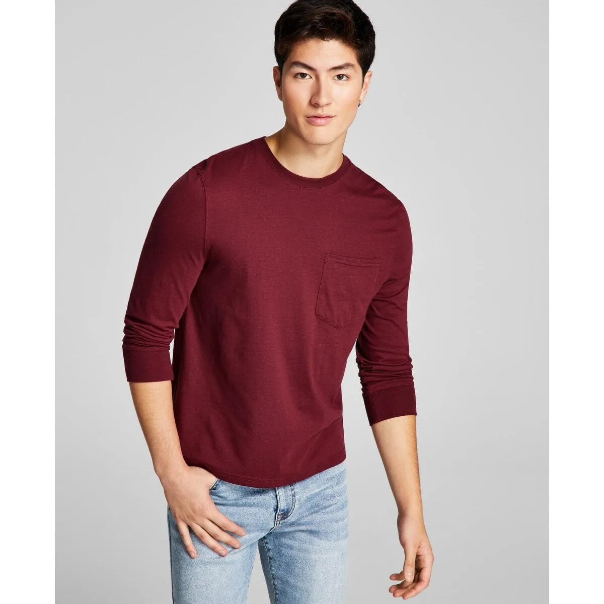 And Now This Men's Pocket Long Sleeve T-Shirt Red sold by Zulily product image thumbnail 2