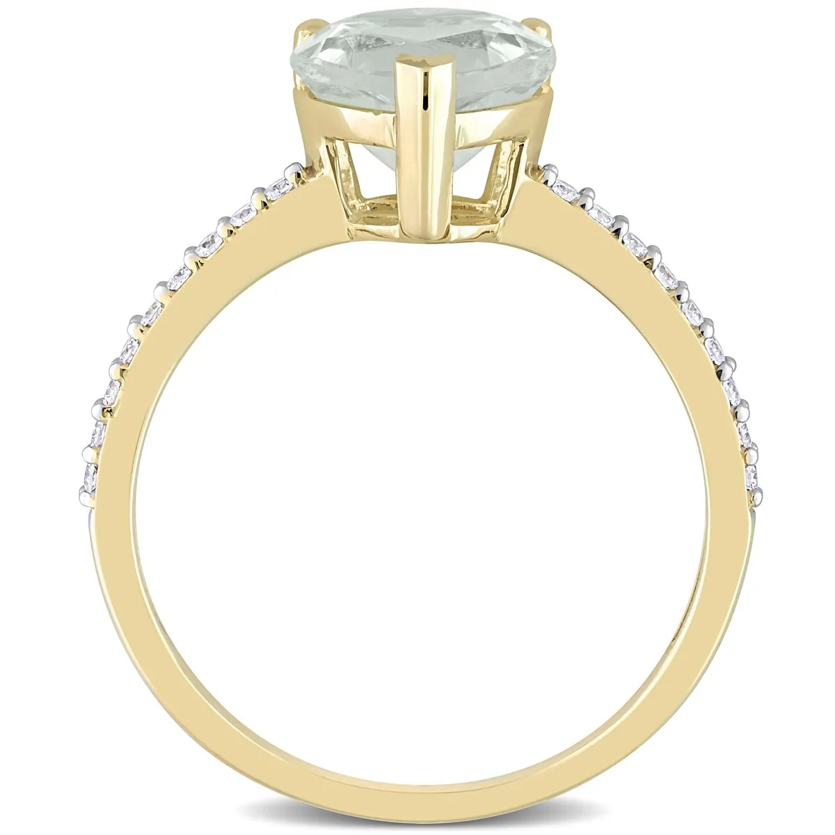 Miadora Heart-Cut Green Amethyst and 1/6ct TDW Diamond Ring in 14k Yellow Gold sold by Zulily product image thumbnail 5