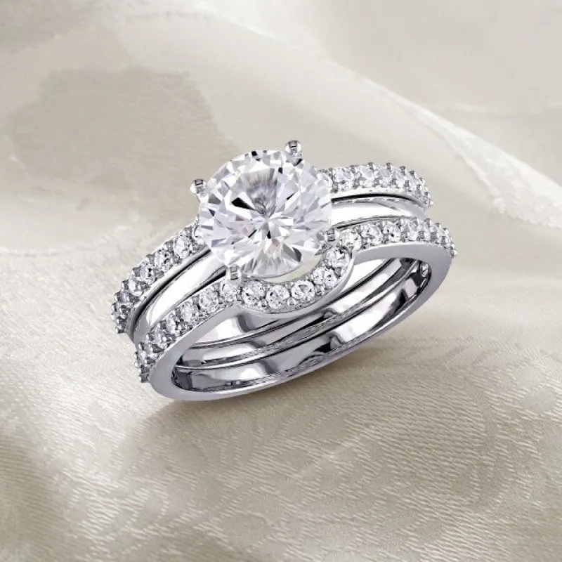 Miadora 10k White Gold Created White Sapphire Bridal Ring Set sold by Zulily