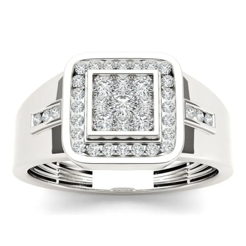 De Couer 10k White Gold 1/2ct TDW Diamond Men's Ring sold by Zulily