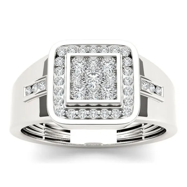 De Couer 10k White Gold 1/2ct TDW Diamond Men's Ring sold by Zulily