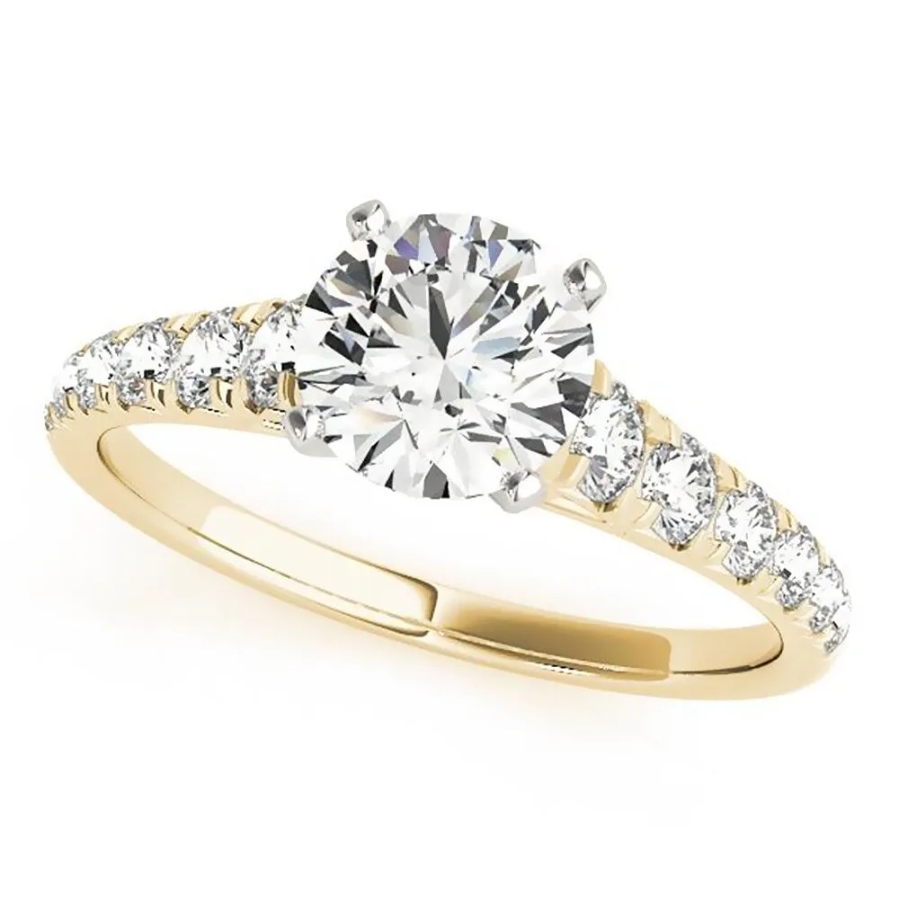 Auriya Classic 1/2ct Moissanite and Diamond Engagement Ring 1/3ctw 14K Gold sold by Zulily product image thumbnail 2