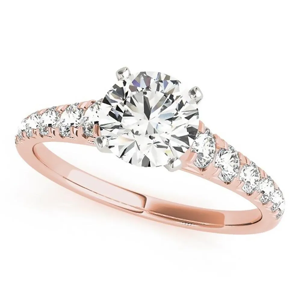 Auriya Classic 1/2ct Moissanite and Diamond Engagement Ring 1/3ctw 14K Gold sold by Zulily product image thumbnail 3