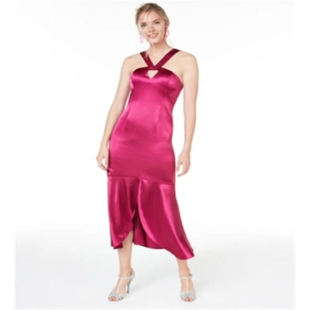 Aidan Aidan Mattox Womens Zippered Sleeveless Keyhole Party Hi-Lo Dress Pink Size 12 sold by Zulily product image thumbnail 4