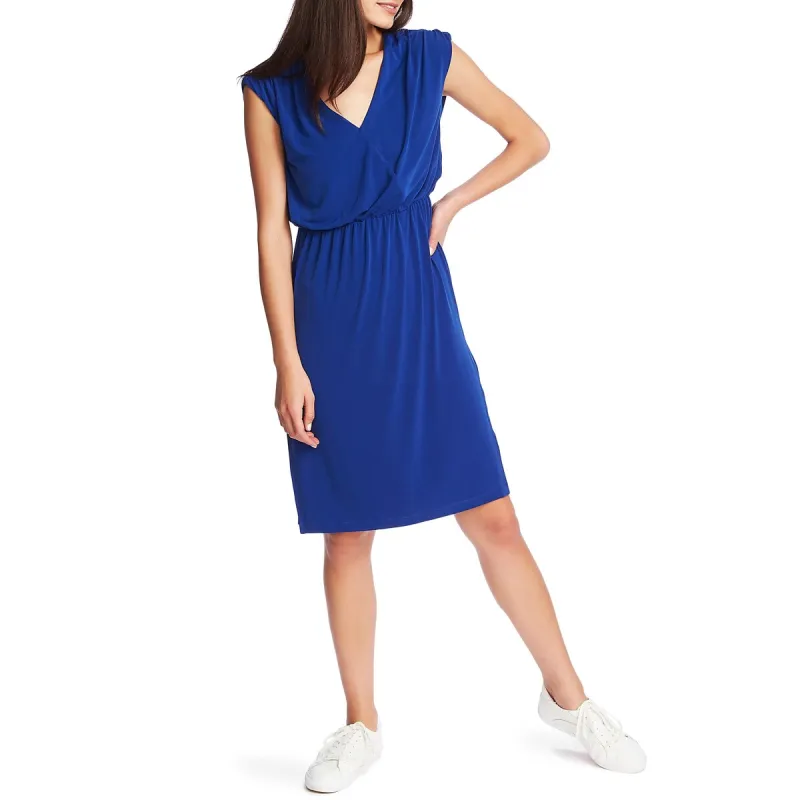 1.STATE Women's Cut Out Slitted Cinched Cap Sleeve V Neck Knee Length a Line Dress Blue Size Medium sold by Zulily