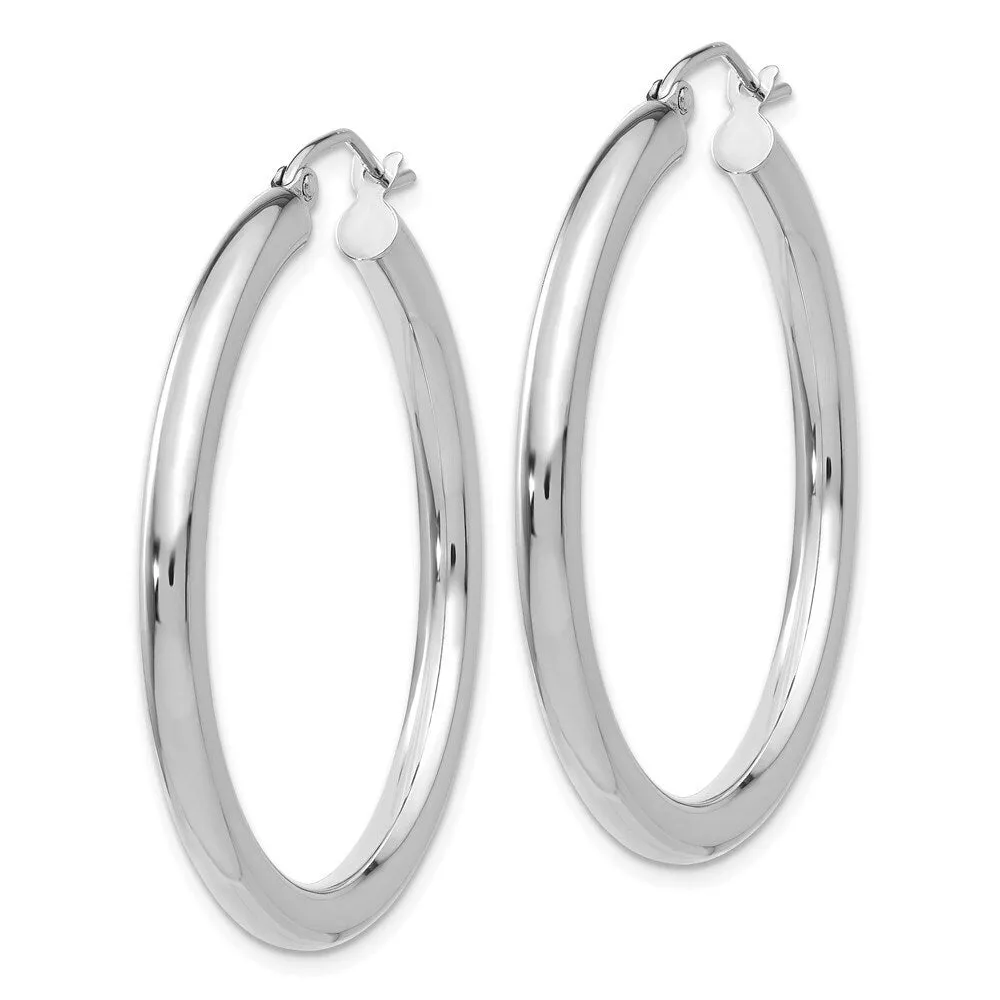 Curata 10k White Gold 35x3mm Polished Classic Tube Hoop Earrings sold by Zulily product image thumbnail 2