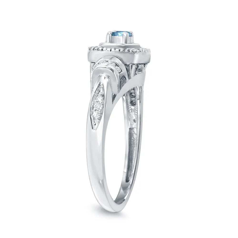 Auriya Modern Round 2/5ct TW Blue Diamond Halo Engagement Ring 14k Gold sold by Zulily product image thumbnail 5