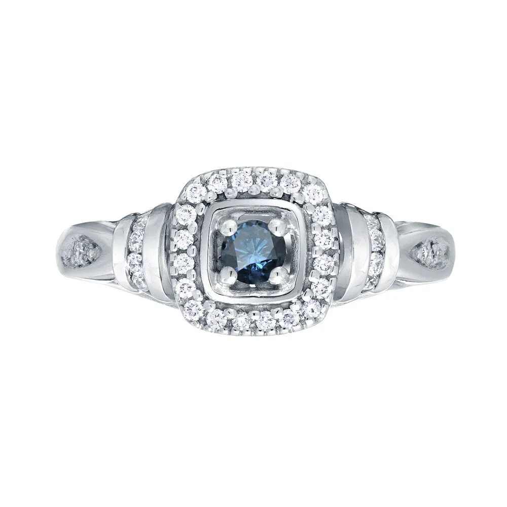 Auriya Modern Round 2/5ct TW Blue Diamond Halo Engagement Ring 14k Gold sold by Zulily product image thumbnail 4