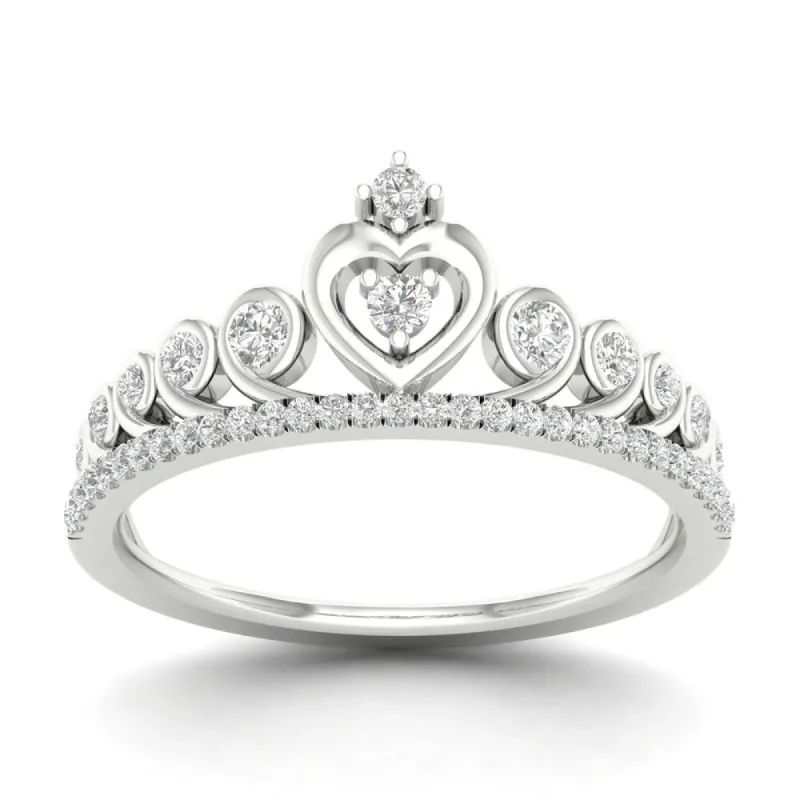 De Couer 10k Gold 1/4ct TDW Diamond Crown Ring sold by Zulily