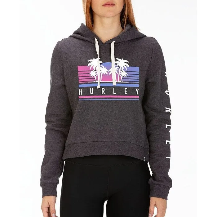 Hurley Women's Tropicana Cropped Fleece Hoodie Gray - XS sold by Zulily