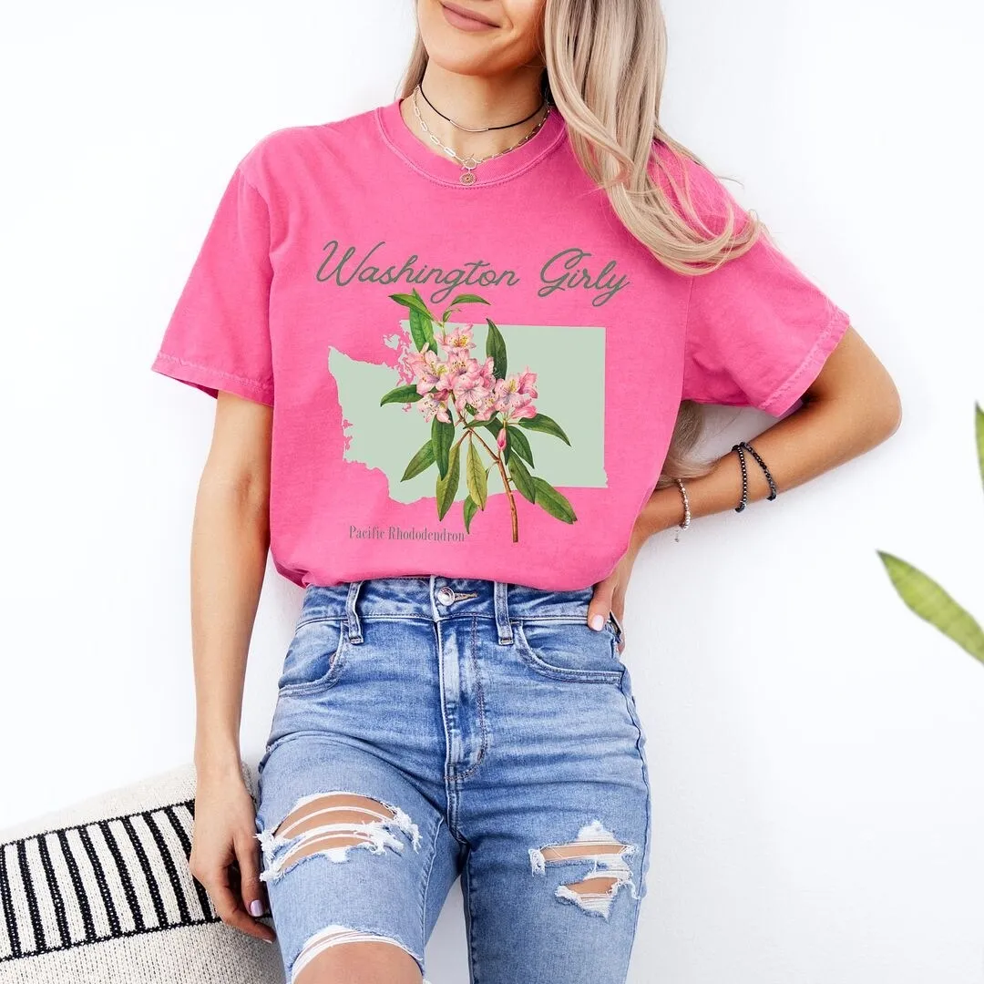 Washington Girly Flower Garment Dyed Tee sold by Zulily product image thumbnail 2