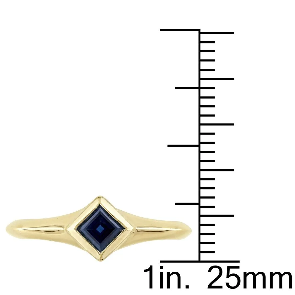 Miadora 14k Yellow Gold Square-Cut Blue Sapphire Engagement Ring sold by Zulily product image thumbnail 4