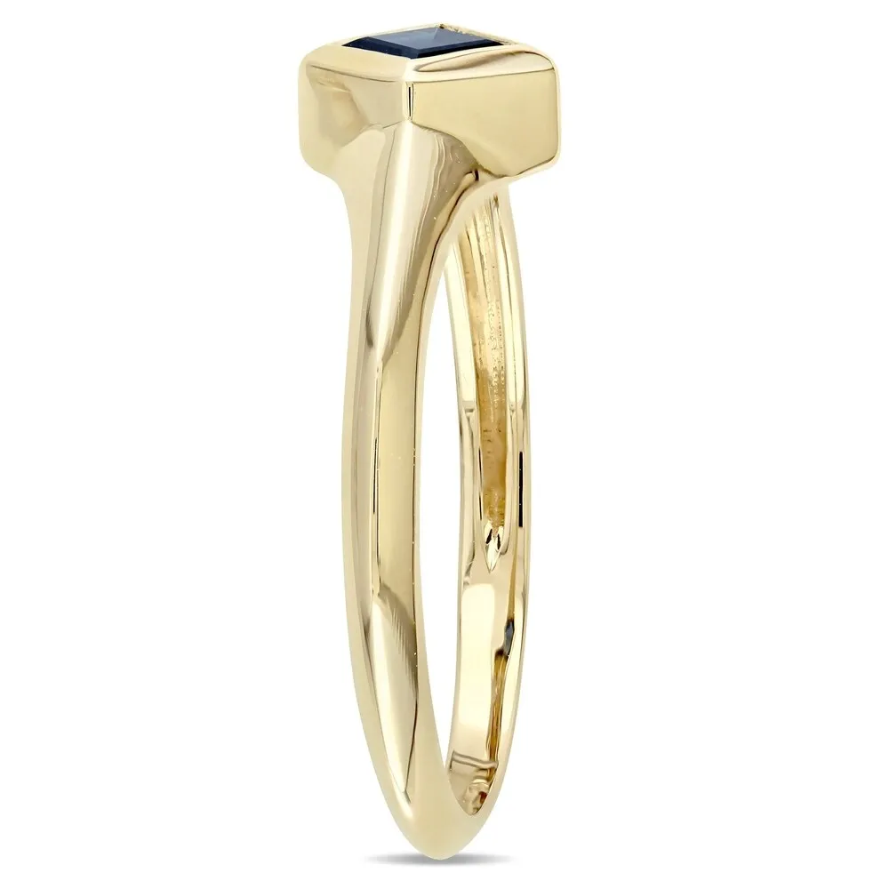 Miadora 14k Yellow Gold Square-Cut Blue Sapphire Engagement Ring sold by Zulily product image thumbnail 3