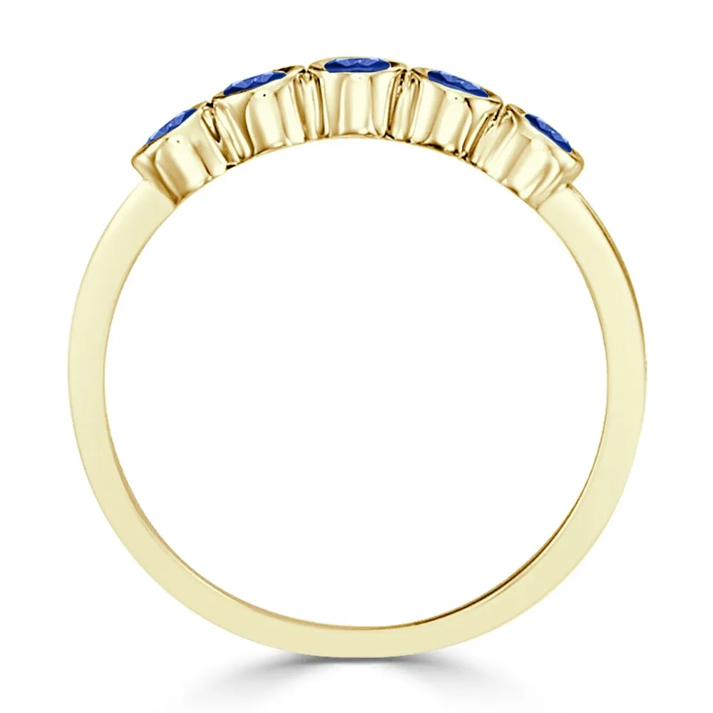 Auriya Petite Stackable 1/3ct Blue Sapphire 5-Stone Wedding Anniversary Band 10K Gold sold by Zulily product image thumbnail 5