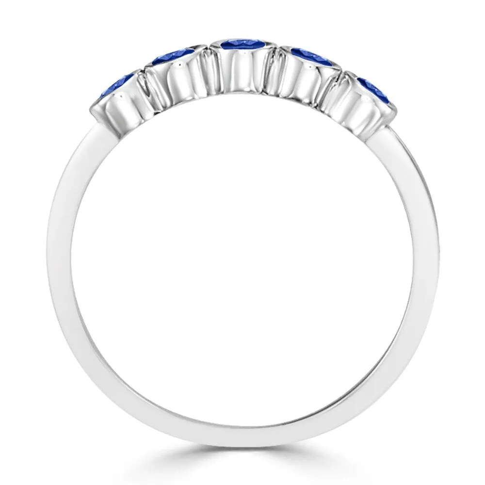 Auriya Petite Stackable 1/3ct Blue Sapphire 5-Stone Wedding Anniversary Band 10K Gold sold by Zulily product image thumbnail 2