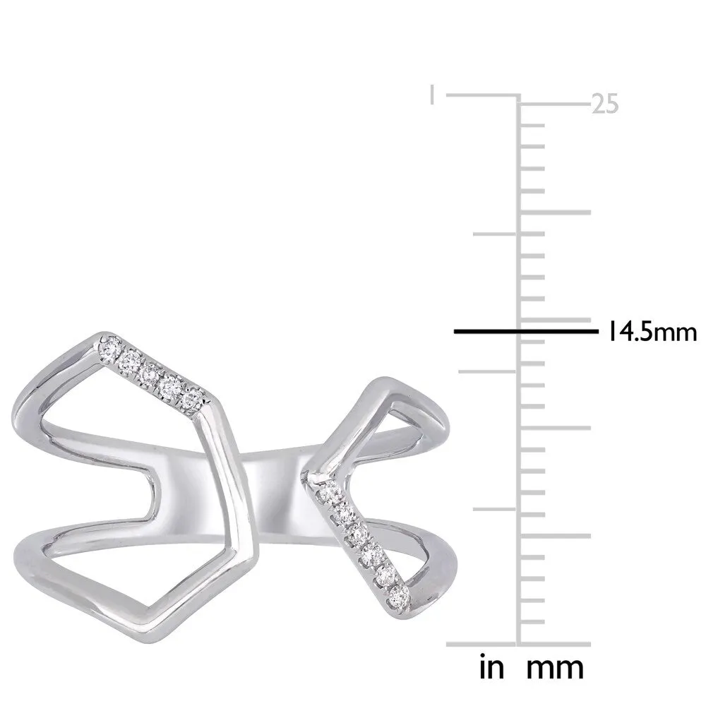 Miadora 14k White Gold Diamond-Accent Geometric Open Cuff Ring sold by Zulily product image thumbnail 4