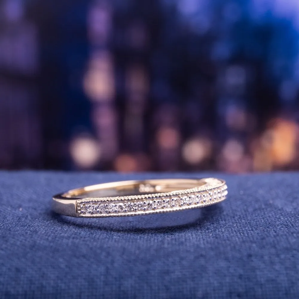Miadora 10k Yellow Gold 1/10ct TDW Diamond Stackable Anniversary Band sold by Zulily