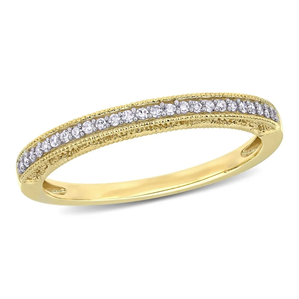 Miadora 10k Yellow Gold 1/10ct TDW Diamond Stackable Anniversary Band sold by Zulily product image thumbnail 2