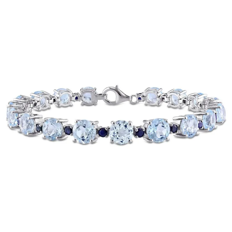 Miadora Sterling Silver Blue Topaz and Sapphire Bracelet sold by Zulily