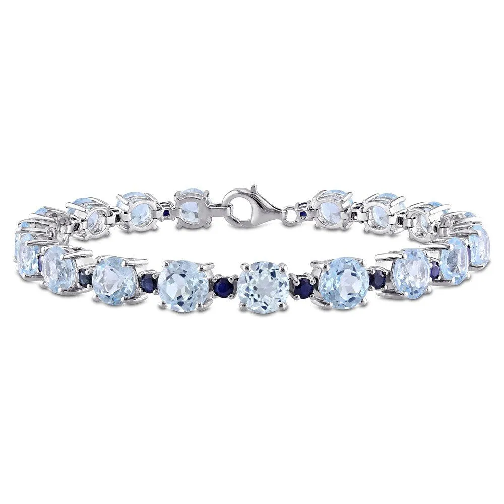 Miadora Sterling Silver Blue Topaz and Sapphire Bracelet sold by Zulily