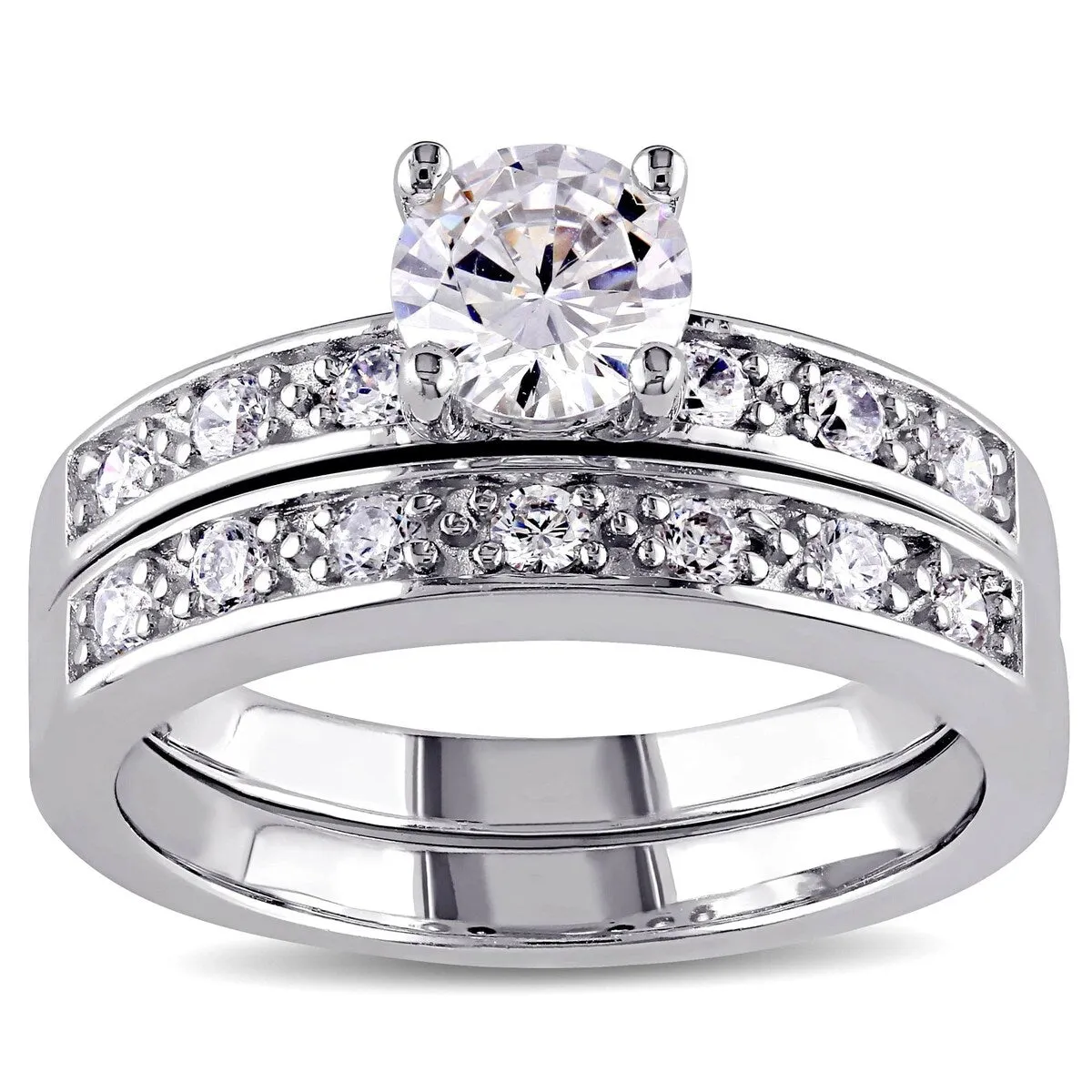 Miadora Sterling Silver White Cubic Zirconia Bridal Ring Set sold by Zulily product image thumbnail 4