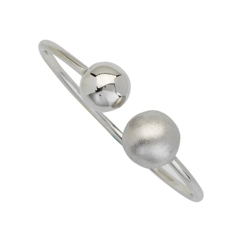 Curata 925 Sterling Silver Rhodium Plated 14 and 16mm Ball Cuff Bracelet sold by Zulily