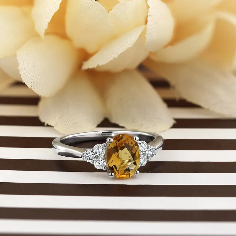 Auriya 1 1/10ct Oval Citrine and Diamond Engagement Ring 1/4ctw 14k Gold sold by Zulily