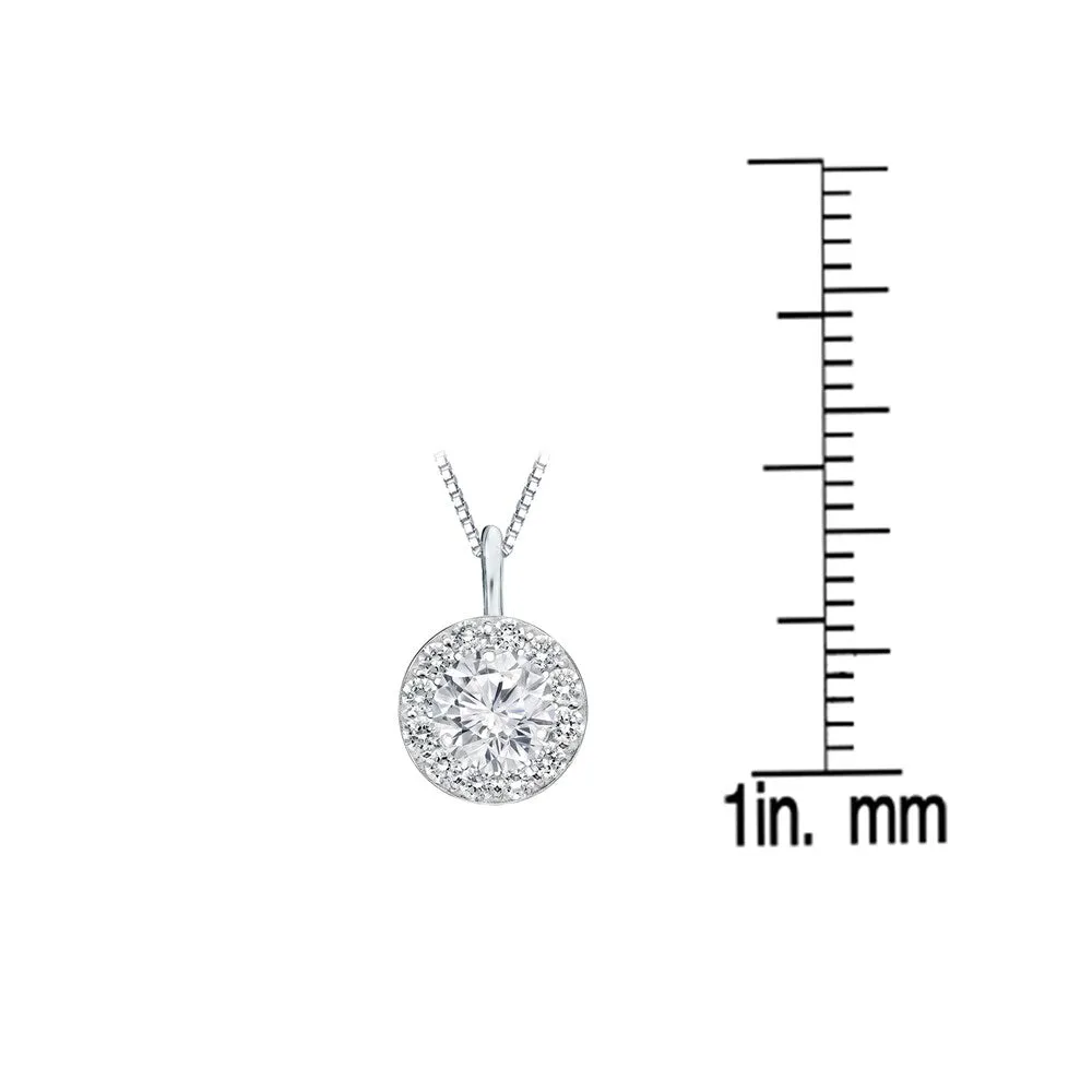 Auriya 14k Gold 1/2ct TDW Round-Cut Diamond Halo Necklace (H-I, SI1-SI2) sold by Zulily product image thumbnail 3