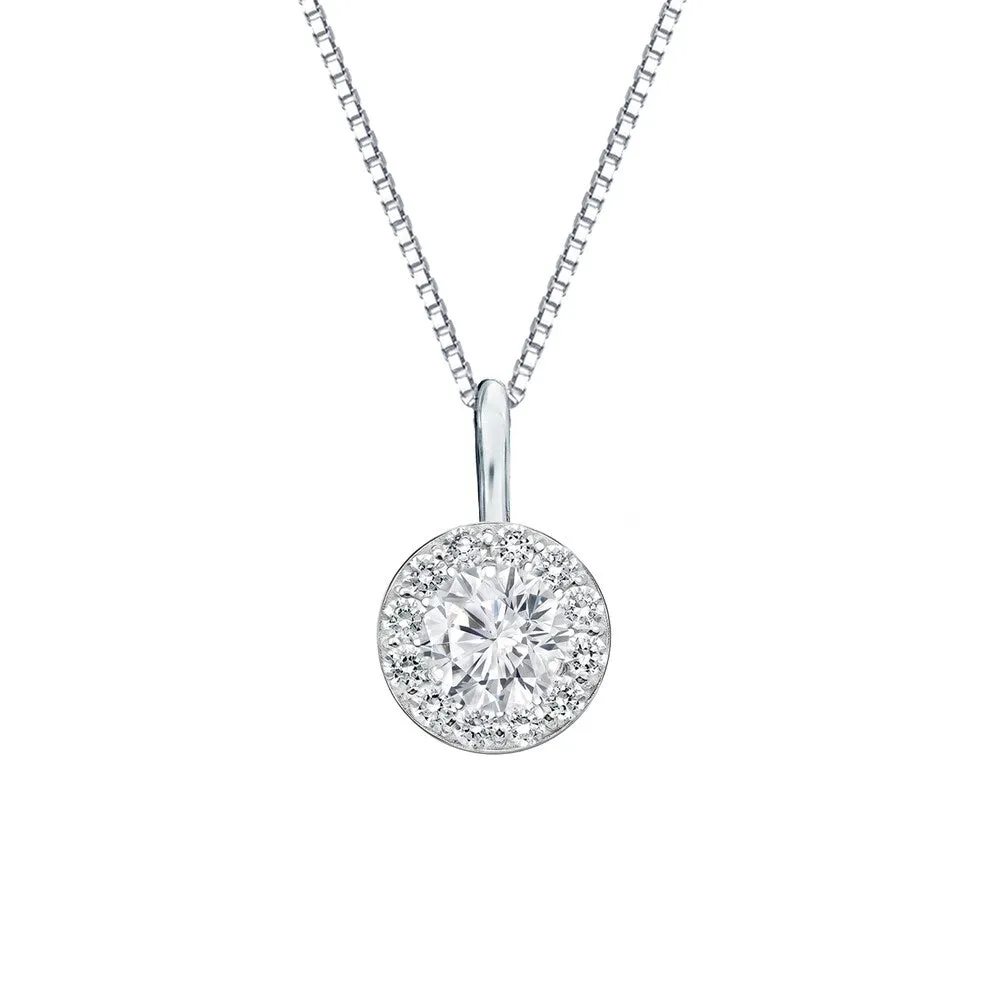Auriya 14k Gold 1/2ct TDW Round-Cut Diamond Halo Necklace (H-I, SI1-SI2) sold by Zulily product image thumbnail 5