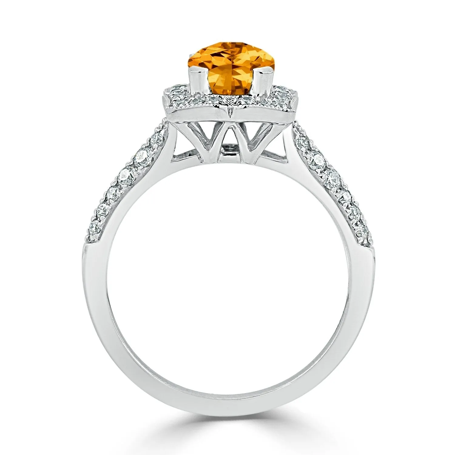 Auriya 1 3/8ct Fancy Cushion-cut Citrine Halo Diamond Engagement Ring 1/3ctw 14k Gold sold by Zulily product image thumbnail 5