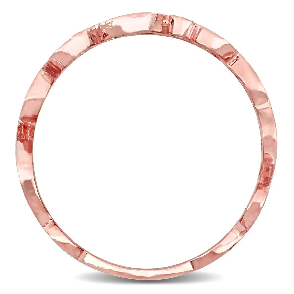 Miadora 14k Rose Gold Diamond Accent Vintage Filigree Station Eternity Wedding Band Ring sold by Zulily product image thumbnail 3