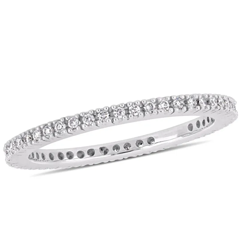 Miadora 14k White Gold 1/3ct TDW Diamond Full-Eternity Band sold by Zulily