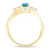 Women's Round Shaped Blue Topaz and Diamond Sparkle Ring in 10K Yellow Gold sold by Zulily