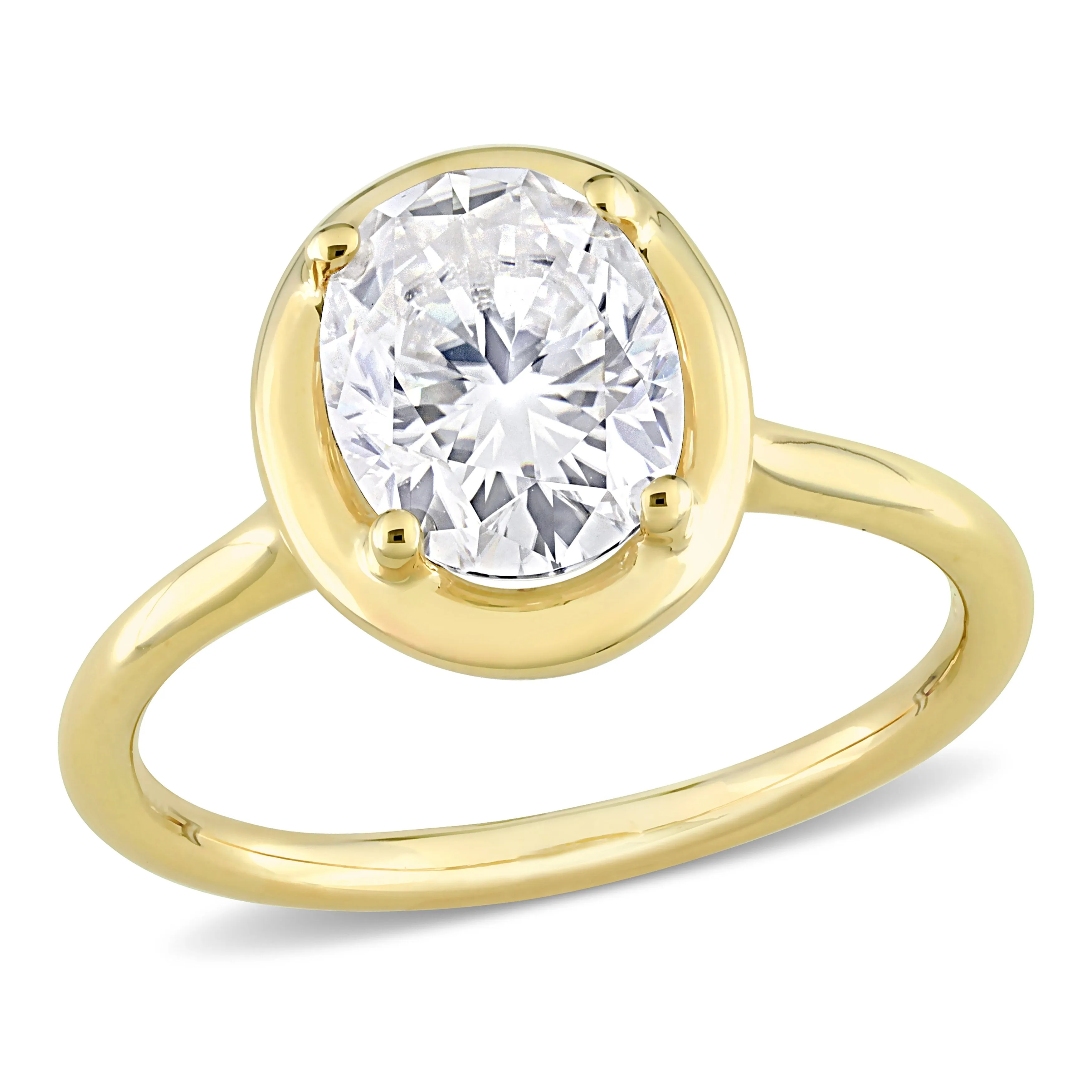 Miadora 2ct DEW Oval Shape Created Moissanite Engagement Ring in 10k Yellow Gold sold by Zulily