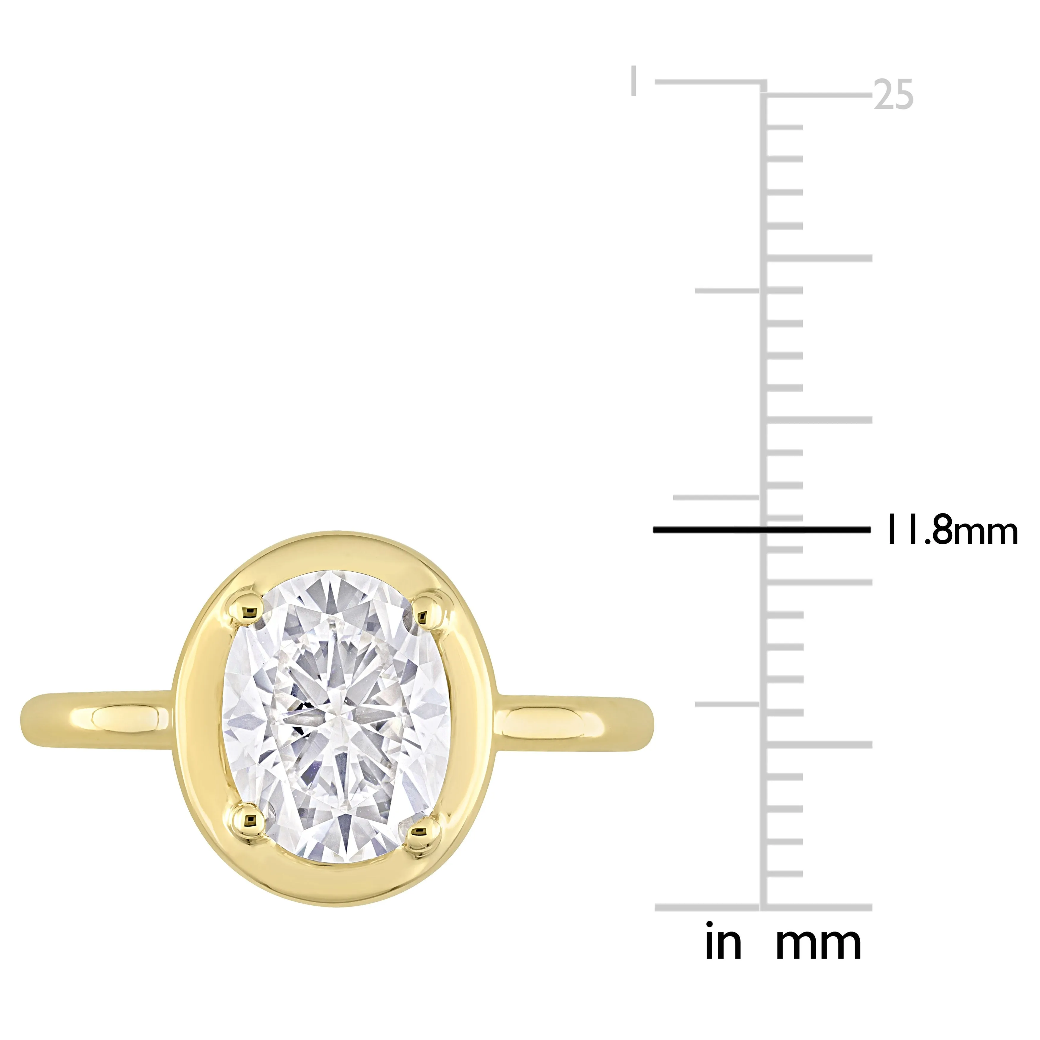 Miadora 2ct DEW Oval Shape Created Moissanite Engagement Ring in 10k Yellow Gold sold by Zulily product image thumbnail 3