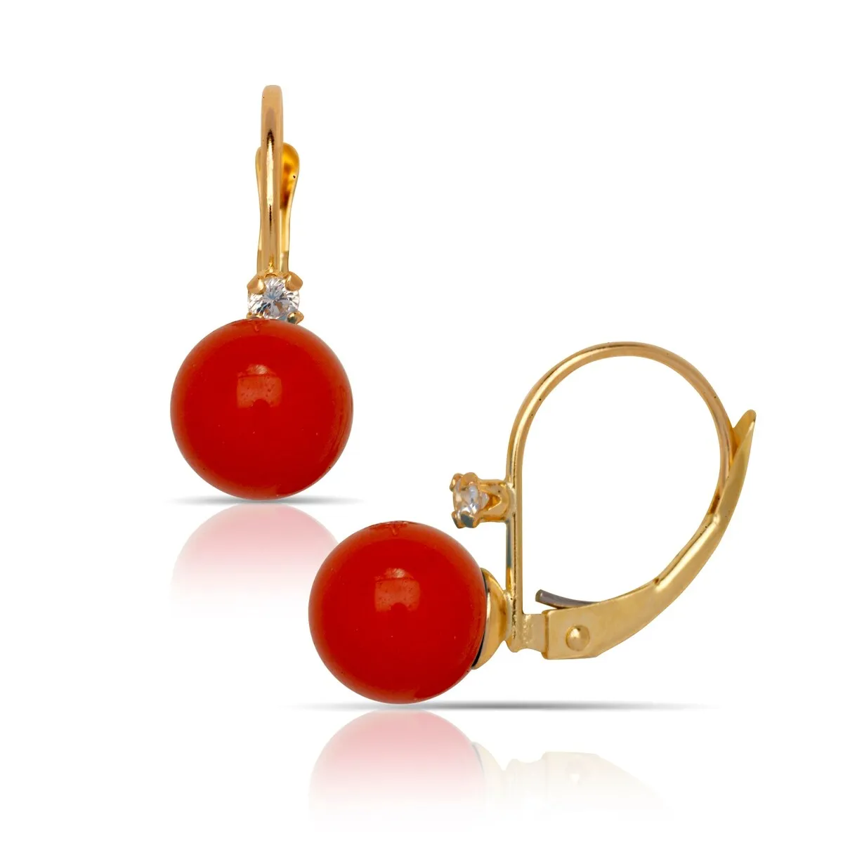 Curata 14K Yellow Created 7mm Gemstone Cubic Zirconia Stationary Leverback Earrings sold by Zulily product image thumbnail 5