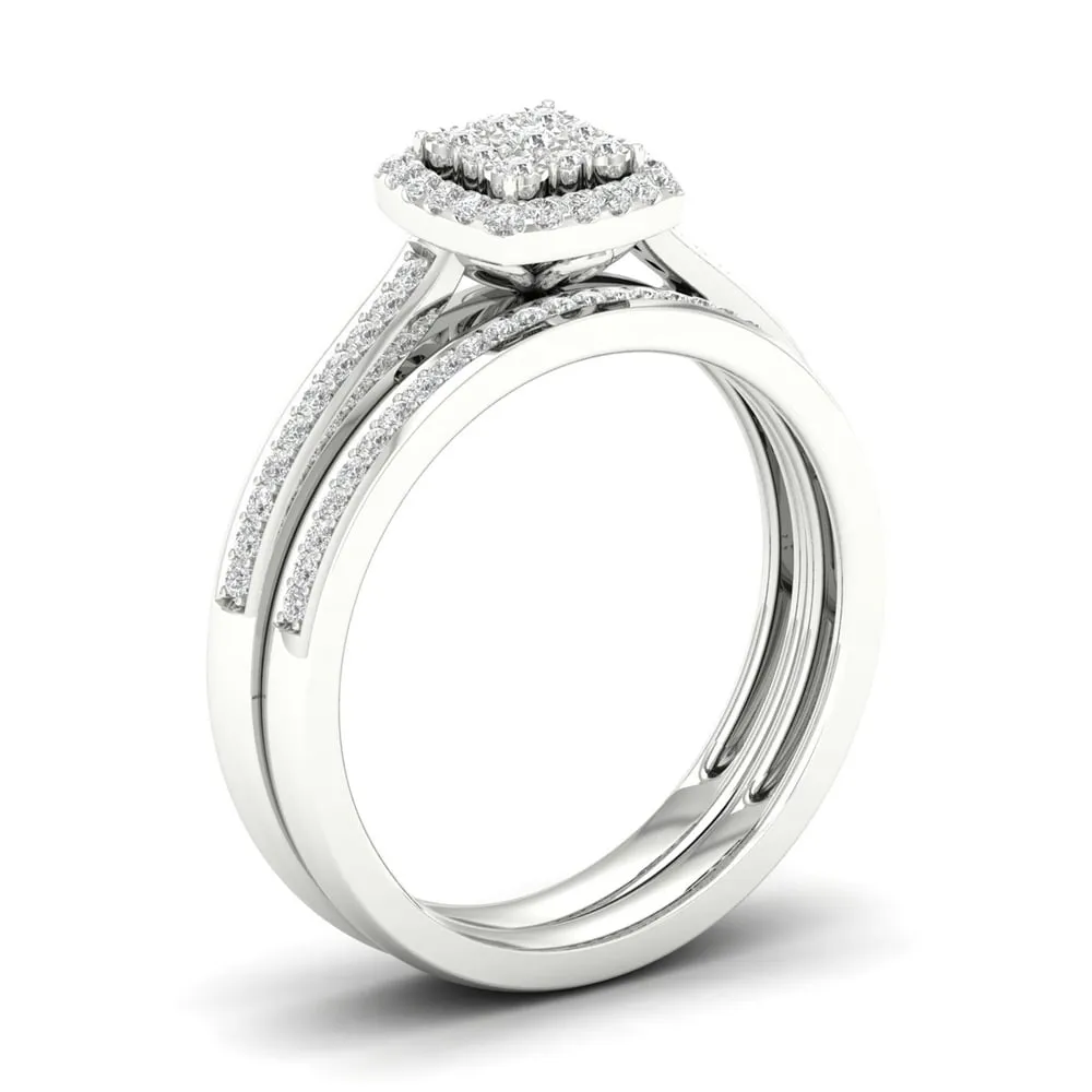 De Couer S925 Sterling Silver 1/5ct TDW Diamond Bridal Ring sold by Zulily product image thumbnail 2