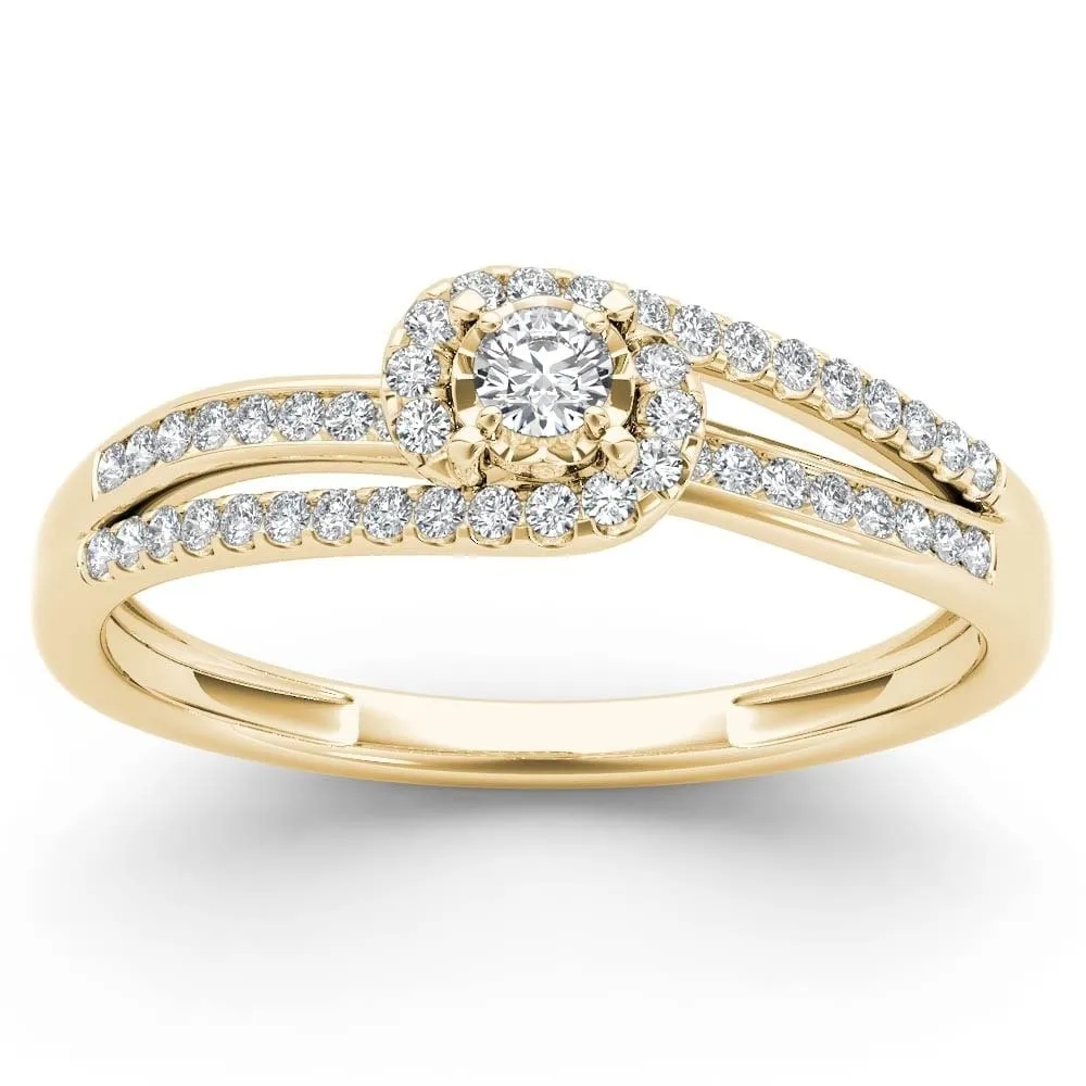 De Couer 10k Yellow Gold 1/5ct TDW Diamond Bypass Promise Ring sold by Zulily product image thumbnail 2