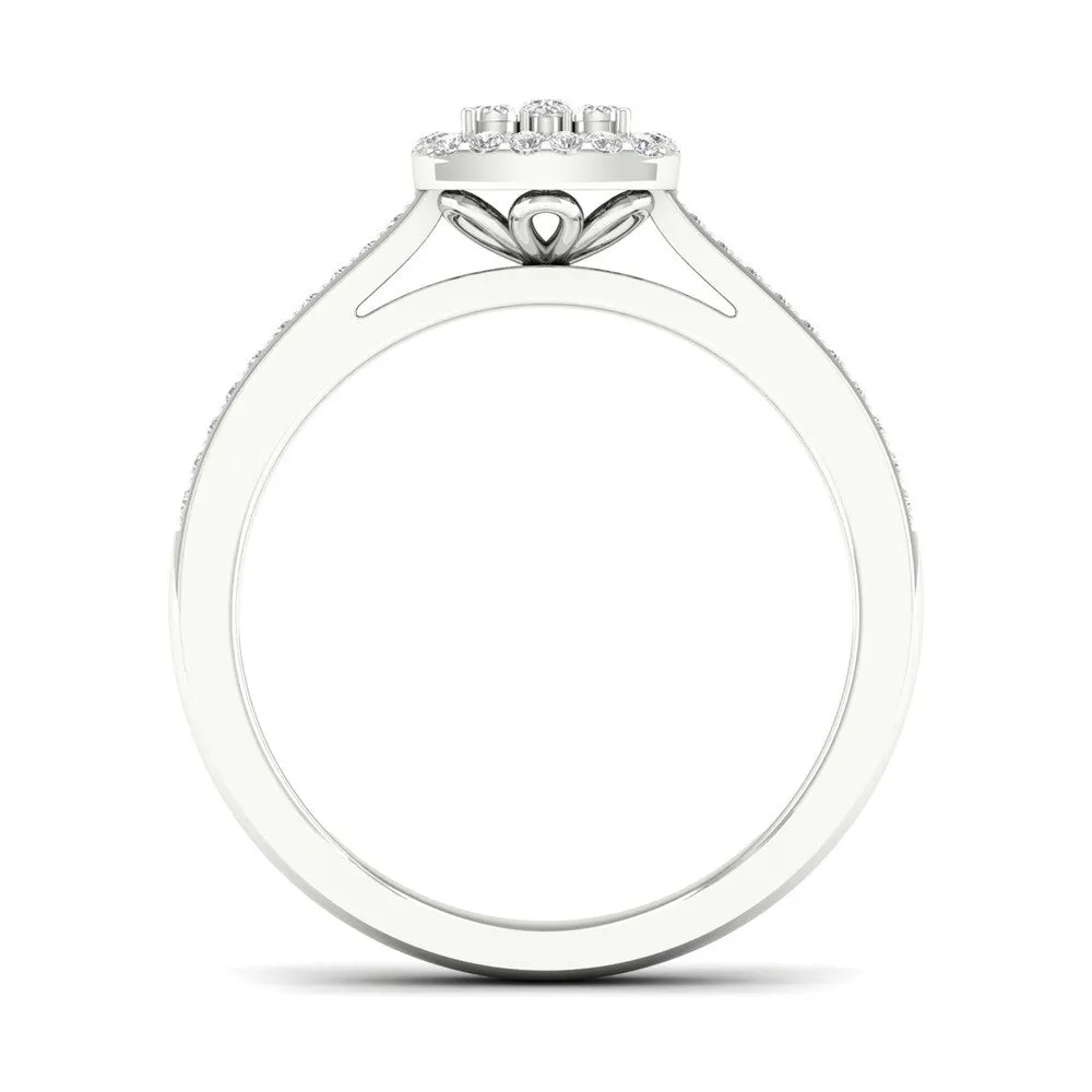 De Couer S925 Sterling Silver 1/5ct TDW Diamond Bridal Ring sold by Zulily product image thumbnail 3