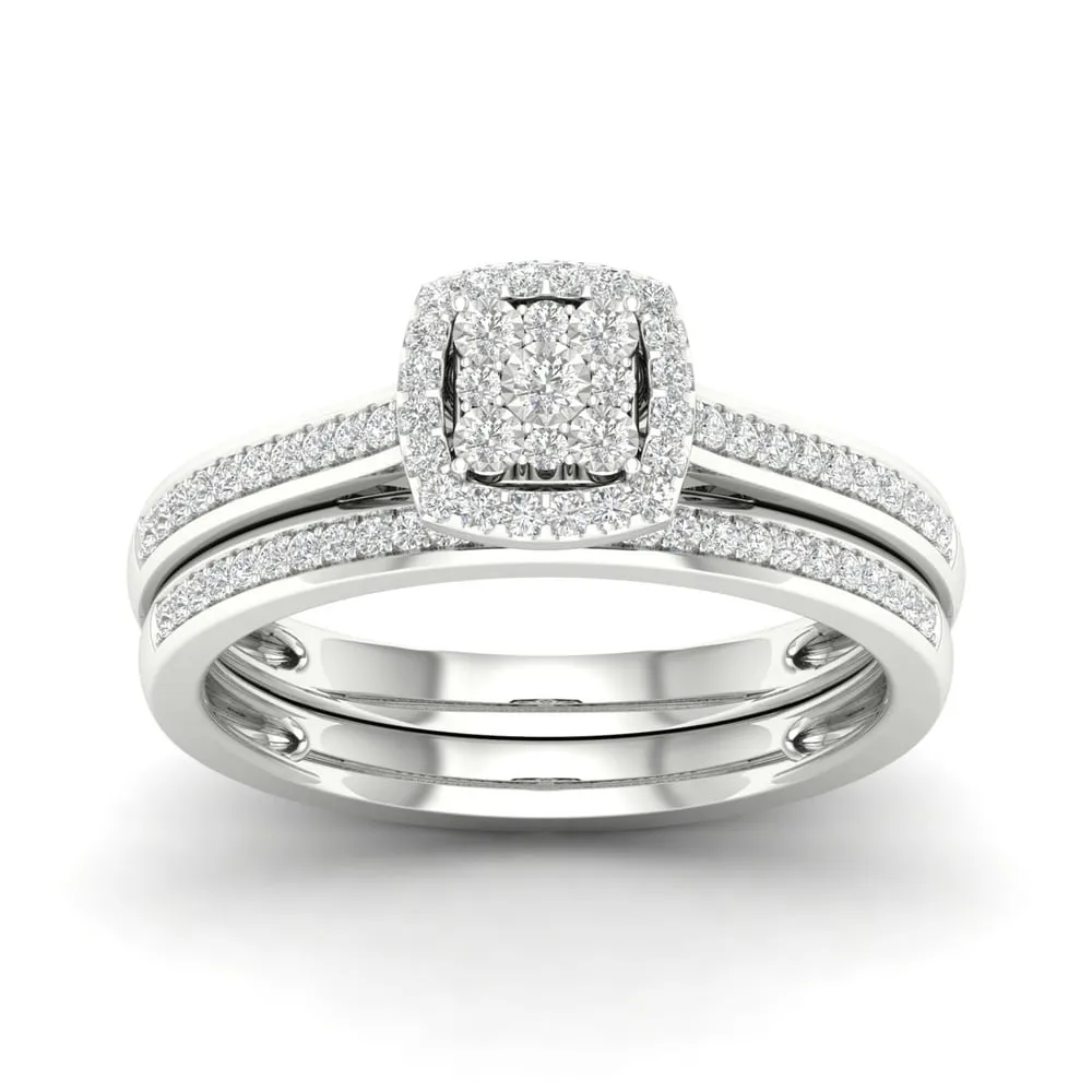 De Couer S925 Sterling Silver 1/5ct TDW Diamond Bridal Ring sold by Zulily