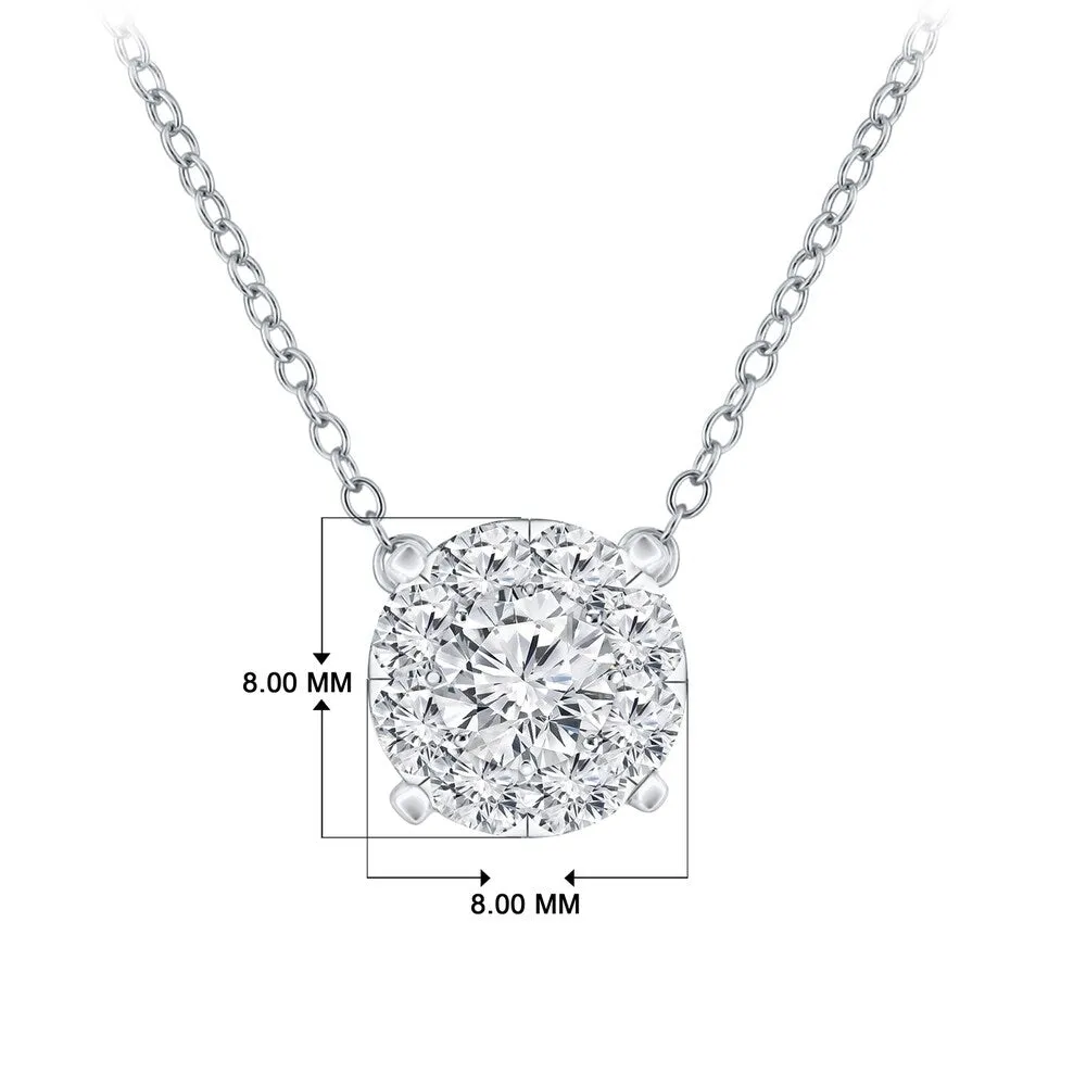 14k Gold 1/2CTW Round Halo Style Pave Diamond Necklace by Auriya (H-I, I1-I2) sold by Zulily product image thumbnail 4