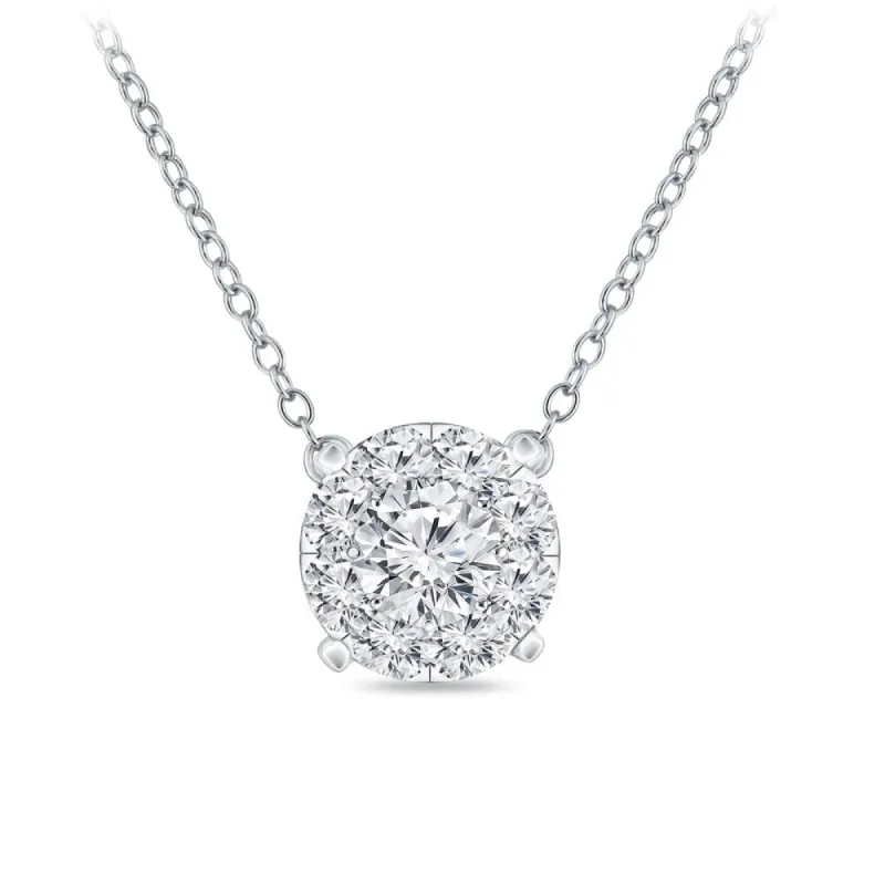14k Gold 1/2CTW Round Halo Style Pave Diamond Necklace by Auriya (H-I, I1-I2) sold by Zulily